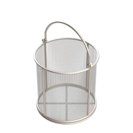 Anysizebasket Round Wire Mesh Basket: 6Dia. x 6H, 304 SS, 3/16 Rod Frame, Mesh: 30 x .012 TMT-060RND060-C30S